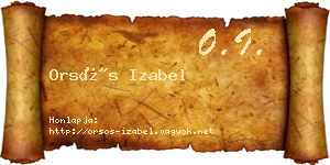 Orsós Izabel névjegykártya