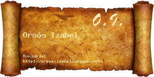 Orsós Izabel névjegykártya